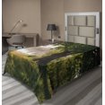 thumbnail image 1 of Ambesonne Tree Flat Sheet, Stream Foggy Scene, Twin Size, Brown Green Dust, 1 of 1