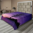 thumbnail image 1 of Ambesonne Tree Flat Sheet, Sunset Nature Landscape, Full Size, Purple Black, 1 of 1