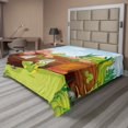 thumbnail image 1 of Ambesonne Tree Flat Sheet, Worms in Wooden Tree, Queen Size, Apple Green Chocolate, 1 of 1