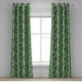 thumbnail image 1 of Ambesonne Tree Grommet Curtain, Macro Palm Tree Leaves, 50" x 84", Hunter Green Black White, 1 of 6