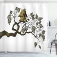 thumbnail image 1 of Ambesonne Tree House Shower Curtain, Bird Home and Branch, 69"Wx70"L, White Fawn Pale Khaki, 1 of 4