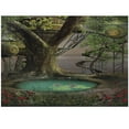 thumbnail image 1 of Ambesonne Tree Jigsaw Puzzle Durable Cardboard, Enchanted Tree Fort Pond, 1000 pcs, Green Brown Jade Green, 1 of 1