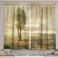 thumbnail image 1 of Ambesonne Tree Kitchen Curtains, Lonely Tree in Beige Tones, 55"x39", Beige Green Pale Yellow, 1 of 3