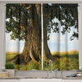 thumbnail image 1 of Ambesonne Tree Kitchen Curtains, Majestic Oak Estonia Rural, 55"x45", Cocoa Fern Green, 1 of 3