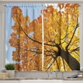 thumbnail image 1 of Ambesonne Tree Kitchen Curtains, Maple Leaves Fall Autumn, 55"x45", Orange Blue, 1 of 3