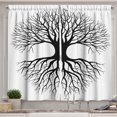 thumbnail image 1 of Ambesonne Tree Kitchen Curtains, Roots Branch Leafless, 55"x30", Black White, 1 of 3