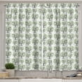 thumbnail image 1 of Ambesonne Tree Kitchen Curtains, Swirled Lines Botanical, 55"x39", Black Green White, 1 of 2