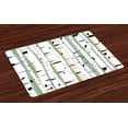 thumbnail image 1 of Ambesonne Tree Place Mats Set of 4, Trunks of Birches Pattern, Standard Size, Multicolor, 1 of 4