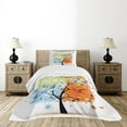 thumbnail image 1 of Ambesonne Tree Quilted Bedspread Set 2 Pcs, Flowers 4 Season Theme, Twin Size, Multicolor, 1 of 3