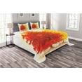 thumbnail image 1 of Ambesonne Tree Quilted Bedspread Set 3 Pcs, Fall Snowy Winter Pine, King Size, Yellow Orange, 1 of 3