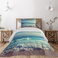 thumbnail image 1 of Ambesonne Tree Quilted Coverlet 2 Pcs, Ocean Seychelles, Twin Size, Turquoise Sky Blue Umber, 1 of 4