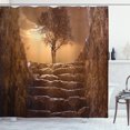 thumbnail image 1 of Ambesonne Tree Shower Curtain, Brown Sky Sunset Cloudy, 69"Wx75"L, Brown, 1 of 5