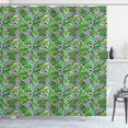 thumbnail image 1 of Ambesonne Tree Shower Curtain, Macro Palm Tree Leaves, 69"Wx84"L, Hunter Green Black White, 1 of 3