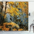 thumbnail image 1 of Ambesonne Tree Shower Curtain, Maple Falling Leaves, 69"Wx84"L, Grey Orange, 1 of 5