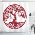 thumbnail image 1 of Ambesonne Tree Shower Curtain, Traditional Oak Silhouette, 69"Wx75"L, Ruby and White, 1 of 4