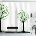 thumbnail image 1 of Ambesonne Tree Shower Curtain, Urban and Rural Harmony, 69"Wx84"L, Green Black, 1 of 5