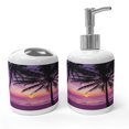thumbnail image 1 of Ambesonne Tree Soap Dispenser & Toothbrush Holder Set, Palms Silhouette Purple, 2 Pcs, Purple Black, 1 of 5