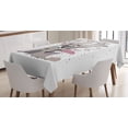 thumbnail image 1 of Ambesonne Tree Tablecloth Rectangular Table Cover, Bunny Family Rain Birds, 52"x70", Taupe Pale Pink, 1 of 4