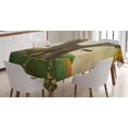 thumbnail image 1 of Ambesonne Tree Tablecloth Rectangular Table Cover, Cosy Tree Tunk Autumn, 60"x90", Sepia and Lime Green, 1 of 3