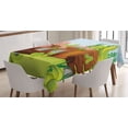 thumbnail image 1 of Ambesonne Tree Tablecloth Rectangular Table Cover, Worms in Wooden Tree, 60"x84", Apple Green Chocolate, 1 of 3