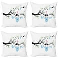 thumbnail image 1 of Ambesonne Tree Throw Pillow Cover 4 Pack, Birds Clothes, 16", Lime Green Pale Blue, 1 of 5