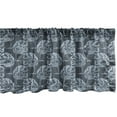 thumbnail image 1 of Ambesonne Tree Window Valance, Hand Drawn Composition of Abstract Forest with Dark Toned Polka Dotted Background, Curtain Valance for Kitchen Bedroom Decor with Rod Pocket, 54" X 18", Baby Blue Black, 1 of 2