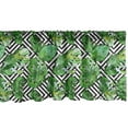 thumbnail image 1 of Ambesonne Tree Window Valance, Macro Palm Tree Leaves, 54" X 18", Hunter Green Black White, 1 of 5