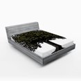 thumbnail image 1 of Ambesonne Tree of Life Fitted Sheet, Digital Fruit Tree, Full Size, Brown Green, 1 of 2