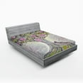 thumbnail image 1 of Ambesonne Tree of Life Fitted Sheet, Spring Love Universe, Full Size, Purple Pink Green, 1 of 3