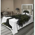 thumbnail image 1 of Ambesonne Tree of Life Fitted & Top Sheet Set with Sham, Digital Fruit Tree, Brown Green, 1 of 4