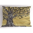 thumbnail image 1 of Ambesonne Tree of Life Pillow Sham, Nature Eco Sketchy, 36" X 20", Mustard Brown, 1 of 2