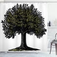 thumbnail image 1 of Ambesonne Tree of Life Shower Curtain, Digital Fruit Tree, 69"Wx84"L, Brown Green, 1 of 4