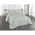 thumbnail image 1 of Ambesonne Trees Quilted Bedspread Set 3 Pcs, Winter Forest Woods Pattern, Twin, Coconut and Almond Green, 1 of 4