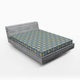 thumbnail image 1 of Ambesonne Trellis Fitted Sheet, Antique Retro Pattern, Full Size, Purple Yellow Sky Blue, 1 of 2