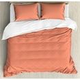 thumbnail image 1 of Ambesonne Triangles Duvet Cover Sets, Diagonal Squares Lines, 2-Queen, Vermilion Beige White, 1 of 7
