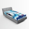 thumbnail image 1 of Ambesonne Triathlon Fitted Sheet, Running Cycling Swimming, Twin Size, Sky Blue and Multicolor, 1 of 3