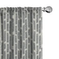 thumbnail image 1 of Ambesonne Tribal Window Curtains, Aboriginal Art with Leaves, Each 28" W x 84" L, Dust Dark Blue Grey, 1 of 3