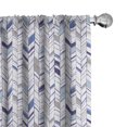 thumbnail image 1 of Ambesonne Chevron Window Curtains, Boho Zigzag Sketchy Line, Each 28" W x 95" L, Violet Blue White, 1 of 5
