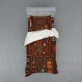 thumbnail image 1 of Ambesonne Tribal Bedding Set 3 Pcs, Aboriginal Cave, Twin, Orange and Black, 1 of 3