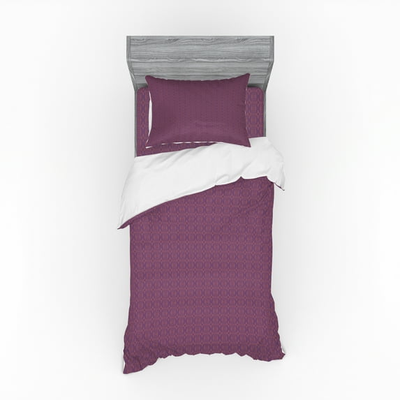 Ambesonne Tribal Bedding Set 3 Pcs, Arrows and Rhombus Shapes, Twin XL, Dark Orange and Eggplant