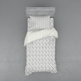 thumbnail image 1 of Ambesonne Tribal Bedding Set 3 Pcs, Muted Toned Hatching Forms, Twin, Grey Pale Taupe and White, 1 of 3