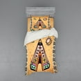 thumbnail image 1 of Ambesonne Tribal Bedding Set 3 Pcs, Native Bohemian Signs, Twin XL, Pale Coffee Brown, 1 of 3