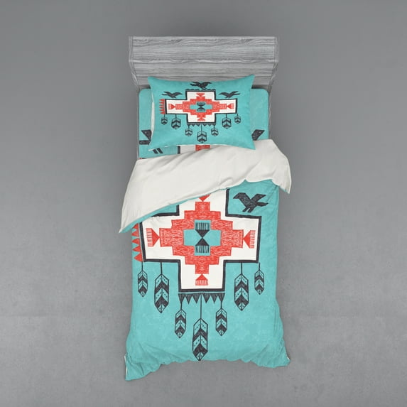 Ambesonne Tribal Bedding Set 3 Pcs, Vintage Native, Twin XL, Multicolor