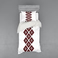 thumbnail image 1 of Ambesonne Tribal Bedding Set 3 Pcs, Zig Zag Aztec Motif, Twin XL, Vermilion and White, 1 of 3