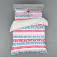 thumbnail image 1 of Ambesonne Tribal Bedding Set 4 Pcs, Folkloric Egyptian Motifs, Queen, Pale Blue Pink White, 1 of 3