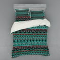thumbnail image 1 of Ambesonne Tribal Bedding Set 4 Pcs, Hand Drawn Aztec, Queen, Red Blue Teal, 1 of 3