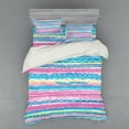 thumbnail image 1 of Ambesonne Tribal Bedding Set 4 Pcs, Watercolor Aztec Stripes, Queen, Blue Pink Cream, 1 of 2