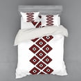 thumbnail image 1 of Ambesonne Tribal Bedding Set 4 Pcs, Zig Zag Aztec Motif, Queen, Vermilion and White, 1 of 3