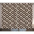 thumbnail image 1 of Ambesonne Tribal Curtains 2 Panel Set, Diamond Shaped Abstract, 108" x 108", Dark Brown Cream, 1 of 3