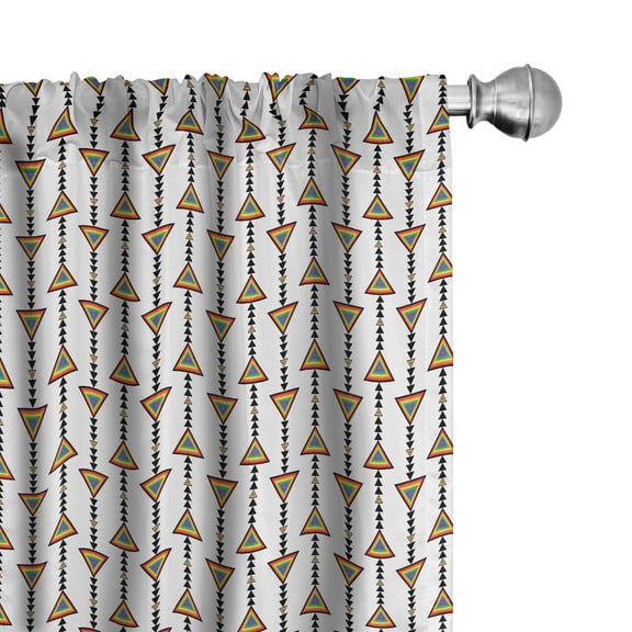 Ambesonne Tribal Curtains, American Arrows, Pair of 28"x63", Multicolor